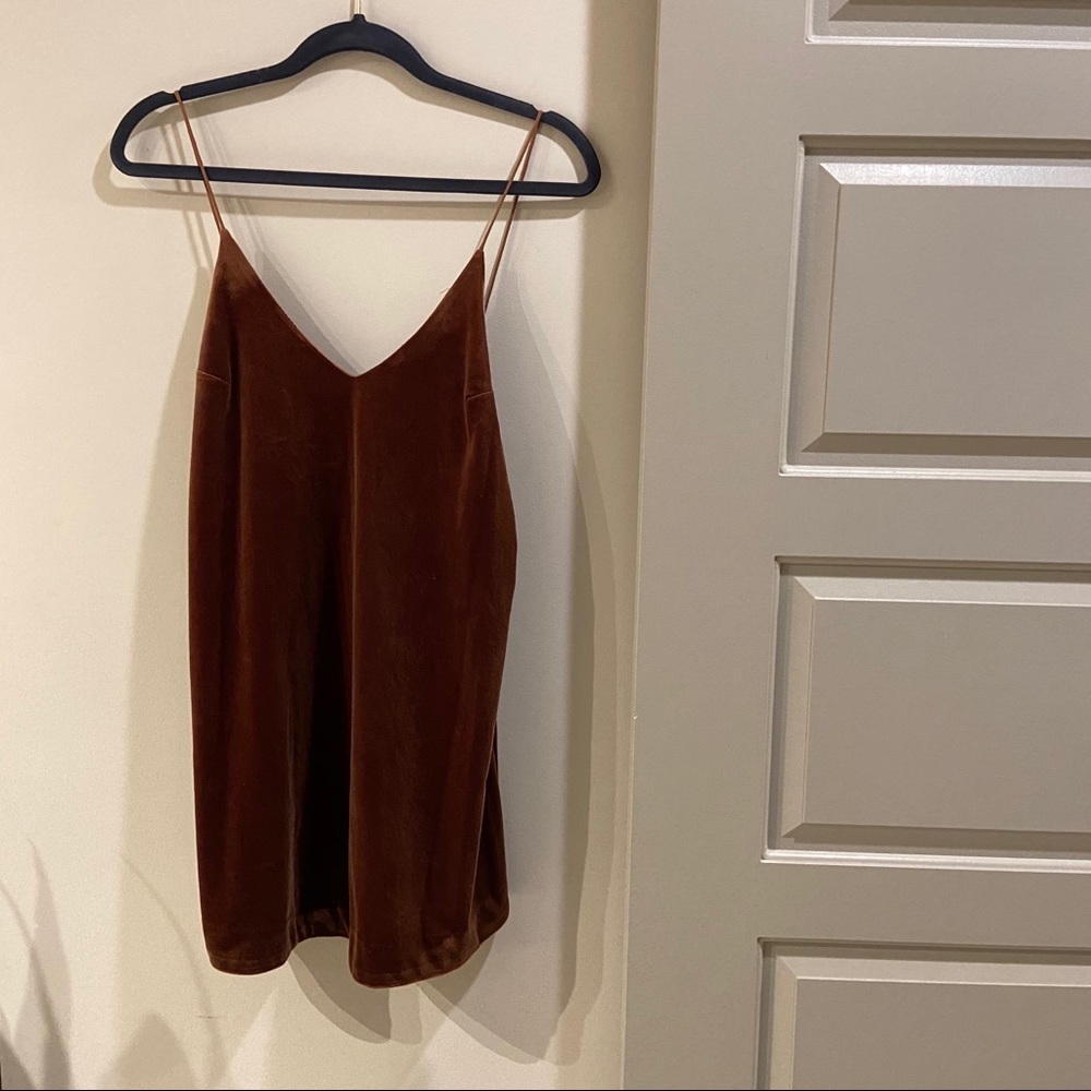 American Threads Orange Velvet Dress